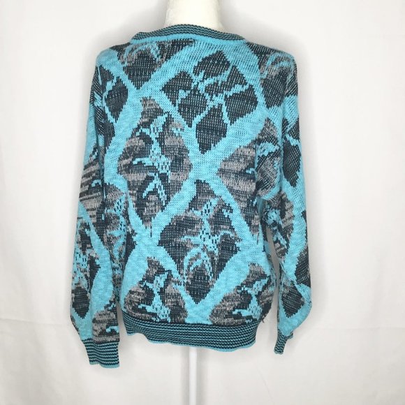 Vintage Koman Sweater Stripe Cuff Detail - Picture 2 of 4